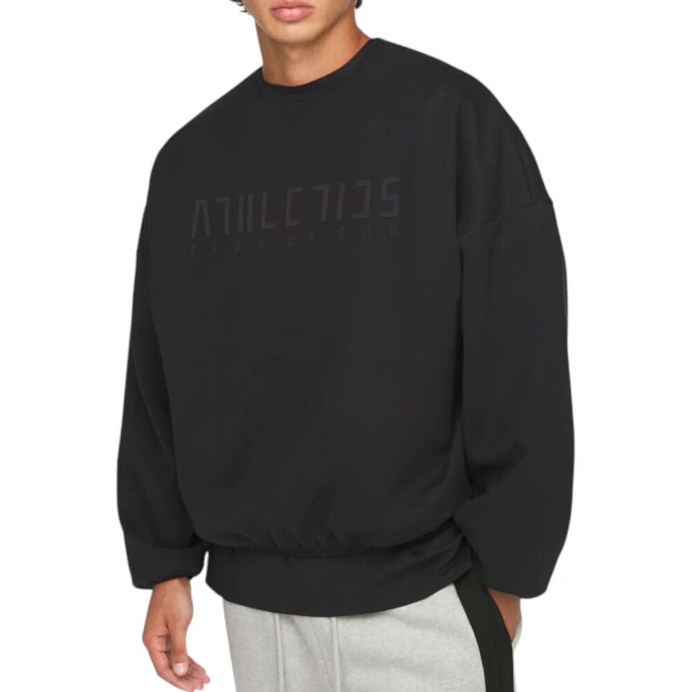 $240 adidas x FEAR OF GOD ATHLETICS Oversized Crewneck Black KA4567 Mens Small